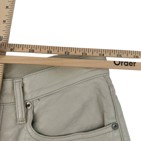 Agolde Los Angeles Women Recycled Leather 90s Pinch Waist Pant Solid taupe Sz 28 - Picture 10 of 16